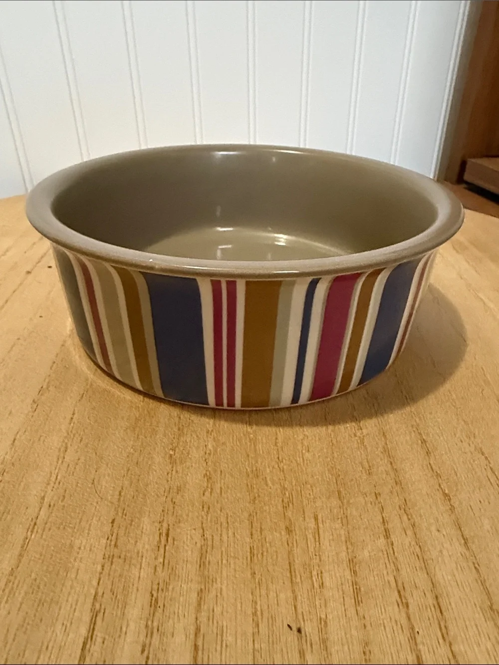 Source Unknown Taupe Ceramic Pet Bowl with Maroon 'GOOD DOG' Print
